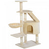 Pawhut 49\" Cat Tree With Hammock, Cat Condo Tower With Scratching Post For Indoor Cats, Beige