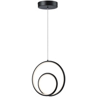 Dainolite Gabriel LED Pendant 22w Matte Black Finish White Silicone Diffuser Lamp