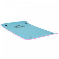 HOMCOM 7.5x4ft Floating Mat Floating Lily Pad Water Carpet Float Aqua Mat Water Recreation and Relaxing in Lake, River, Beach, Swimming Pool, Blue