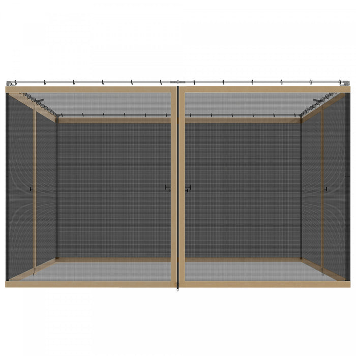Outsunny 10' x 12' Gazebo Replacement Mosquito Netting, Khaki