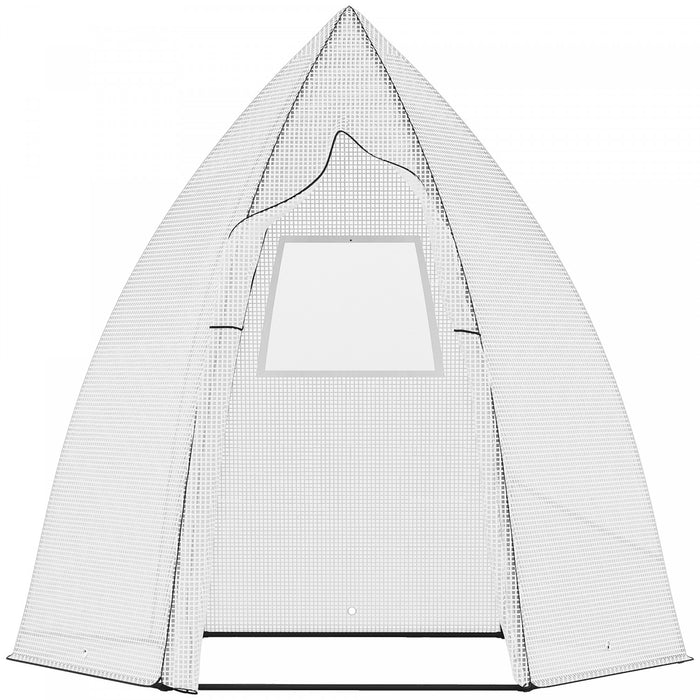 Outsunny 63\" X 54\" X 71\" Greenhouse Portable Hot House For Plants With Zipper Door And Mesh Window For Outdoor, Garden, Patio, White