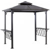 Outsunny 9' X 5' Grill Gazebo, Bbq Canopy With 2-tier Pc Roof, Shelves