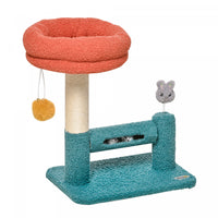 Pawhut Cat Tree With Removable Bed Scratching Post Interactive Kitten Toy Dangling Ball Spring Rolle