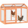 PawHut Wooden Chicken Run, Outdoor Chicken Coop with Perch and Dual Doors, Combinable Hen House Rabbit Hutch for Backyard, Farm, for 2 Hens, Rabbits, Ducks, 41\" x 28\" x 33\"