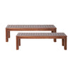 Georgia 61.75\" Slatted Acacia Wood Bench Set Of 2, Dark Brown
