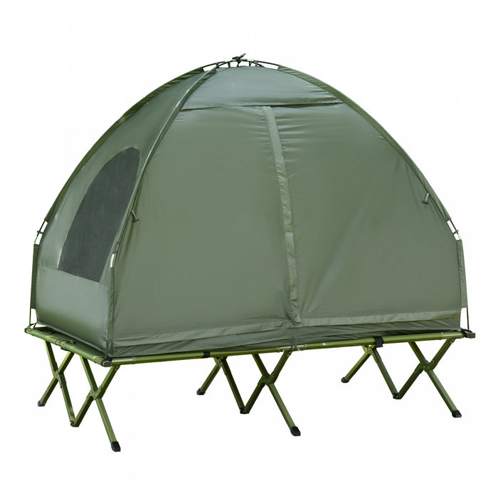 Outsunny Camping Combo Portable Folding Camping Tent, Dark Green