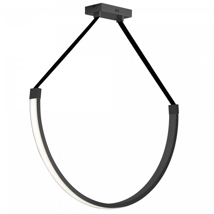 Dainolite Regan LED Pendant 50w Matte Black White Silicone Diffuser Lamp