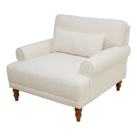 Aurelia Elegant Circular Armrest Chair with Ergonomic Lumbar Support, Beige