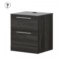 Step One Essential 2-Drawer Nightstand with 4 USB port Gray Oak - South Shore 