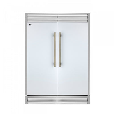 Forno Maderno 60 Inch Convertible Refrigerator/Freezer in White, Trim Grill, 27.2 cu.ft - FFFFD1722-60SG-WHT | Maderno Refrigerateur/congelateur convertible de 60 po, blanc, grille decorative, 27,2 pi³ - FFFFD1722-60SG-WHT