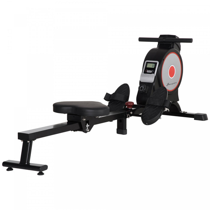 Soozier Magnetic Rowing Machine, Foldable Rower With 8 Level Resistance, Digital Monitor & Transport Wheels For Home Gym