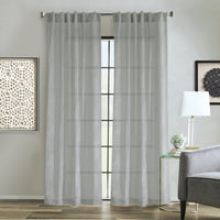 Habitat Trenton Grey Light Filtering Dual Header Curtain Panel - 52 x 84