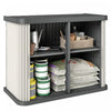Outsunny 127 Gallon Outdoor Storage Cabinet, Plastic Storage Shed, Grey