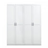 Hopkins Modern 30\" Storage Cabinet in White (4-Shelf) - Set of 2 Armoire