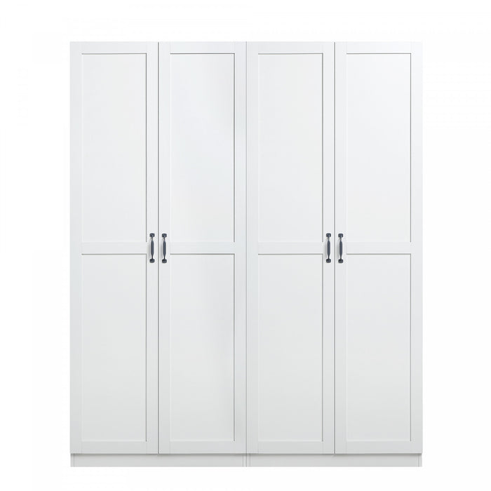 Hopkins Modern 30\" Storage Cabinet in White (4-Shelf) - Set of 2 Armoire