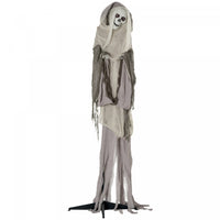Outsunny 6ft Animated Prop Skeleton Witch, Indoor Halloween Decorations