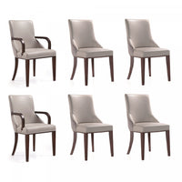 Shubert Modern 6-Piece Dining Chair Set in Light Gray 