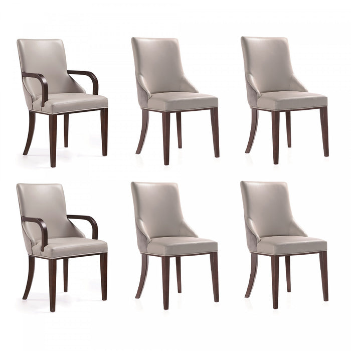Shubert Modern 6-Piece Dining Chair Set in Light Gray