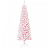 Homcom Snow Flocked Pencil Christmas Tree Slim Artificial Christmas Tree
