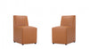 Anna Square Modern Vegan Leather Dining Chair in Saddle Brown - Set of 2