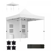 Outsunny 10' X 10' Heavy Duty Pop Up Canopy Tent, Upf50+, White