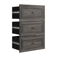 Bestar Versatile 3-Drawer Set for 25 W Closet Organizer - Walnut Grey