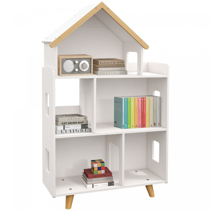 Qaba Toy Storage Organizer For Kids, 3-tier Kids Toy Storage For Organizing Books, Toys, Toy Organizer For Playroom, Kids Room, Nursery, Kindergarten, White
