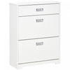 HOMCOM Modern Shoe Cabinet with 3 Drawers for 16 Pairs of Shoes White