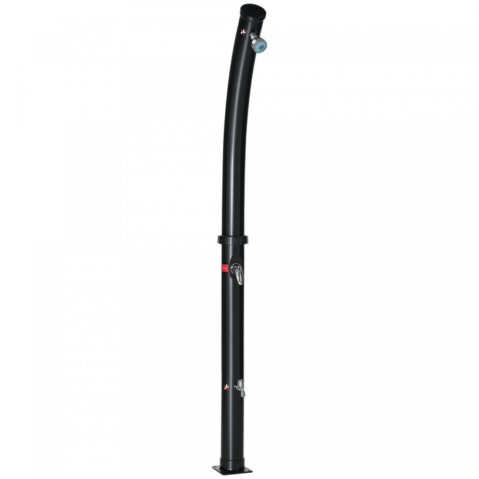 Outsunny Solar Outdoor Shower Adjustable Temperature Garden Shower Black