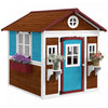 Outsunny Kids Outdoor Playhouse, Wooden Toddlers Large Pretend Play Equipment or Chicken Coop with Door, Windows, Planter Pots for Indoor Playroom, Gift Toys for 3-8 Years, Brown