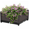Outsunny Plastic Garden Raised Bed, Elevated Planter Box, Flower Vegetables Planting Container With Self-watering Design And Drainage Holes