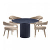Aspen and Hathaway Modern Industry Chic 5-Piece Dining Set in Silver Lining and Black