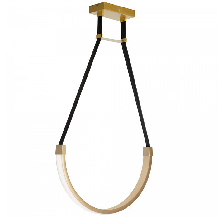 Dainolite Regan LED Pendant 30w Aged Brass White Silicone Diffuser Lamp