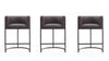 Cosmopolitan Mid-Century Modern Metal Upholstered Counter Stool in Graphite - Set of 3 Bar Stool | Tabouret de comptoir moderne du milieu du siecle Cosmopolitan en metal et tissu, graphite – Lot de 3