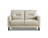 Hydeline Mavis Leather Loveseat - Vanilla