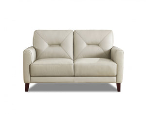 Hydeline Mavis Leather Loveseat - Vanilla