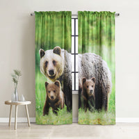 Habitat Bears Light Filtering Pole Top Curtain Panel Pair - 37 x 84