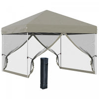 Outsunny 10' X 10' Pop-up Canopy Tent Outdoor Party Tent With Mesh Walls