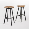 Larry Swivel Barstool Set Of 2 With 360° rotating Seat - Antique Natural
