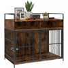 PawHut Dog Crate Furniture, 39 Inch Indoor Dog Kennel with Rotating Feeding Station and Storage Shelves, Pet Crate End Table for Small Medium Large Breeds, Rustic Brown