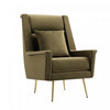 Vista Mid-Century Modern Metal Upholstered Lounge Chair in Forest Green | Fauteuil lounge Vista style mid-century moderne en metal et tissu, vert foret
