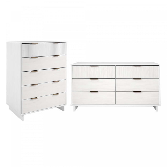 Granville Modern 2-Piece Dresser Set in White