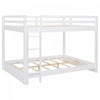Ethan Solid Wood Queen Size Bunk Bed with Ladder, Sturdy & Space-Saving, White