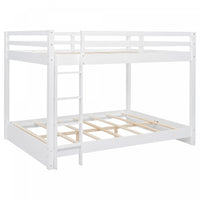 Ethan Solid Wood Queen Size Bunk Bed with Ladder, Sturdy & Space-Saving, White 