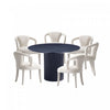 Hathaway and Palmer Modern Industry Chic 7-Piece Dining Set in Silver Lining and Black Dining Room Set