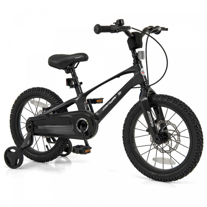 Costway 16\" Kid's Bike With Adjustable Handlebar & Saddle Dual Disc Brakes Black