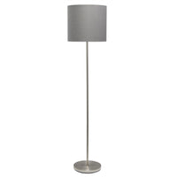 Harlan Contemporary Floor Lamp, Brushed Nickel & Silver, 57