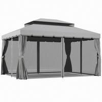 Outsunny 13' x 10' Outdoor Patio Gazebo Canopy, Light Grey