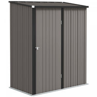 Outsunny 5'x3' Outdoor Storage Shed W/ Single Door, Light Grey