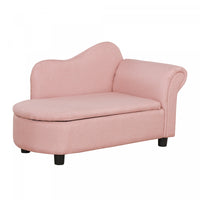 Qaba Kids Sofa, Toddler Couch With Storage Compartment, Children Chaise Lounge, Armrest Chair For Pr